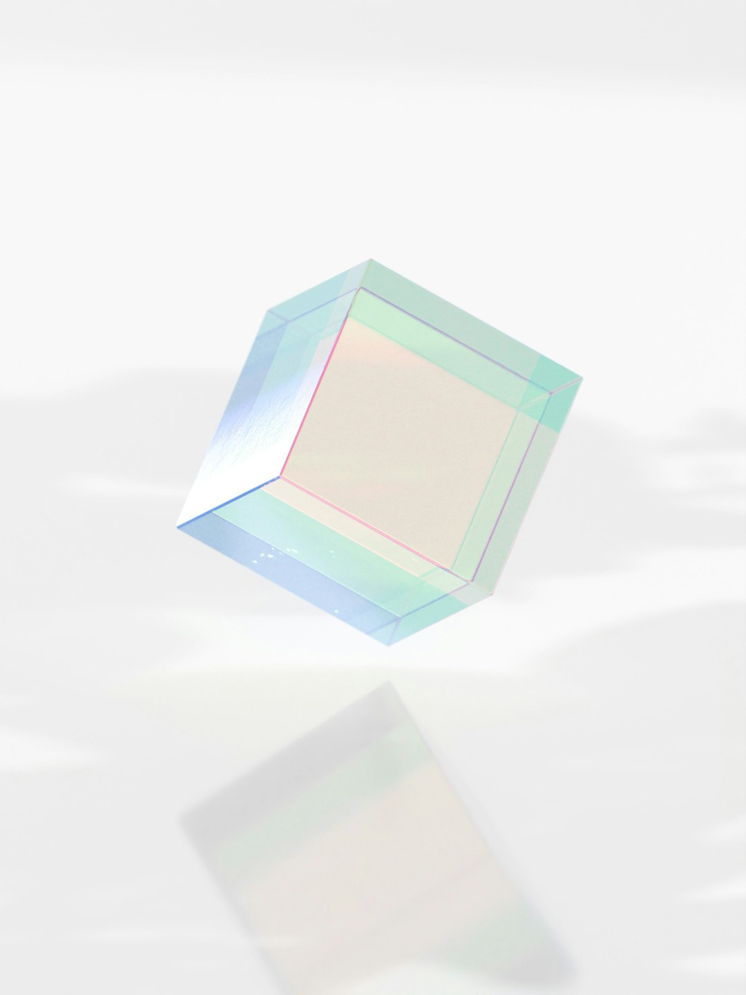 A transparent glass cube on a table, representing algorithmic clarity and openness in health technology