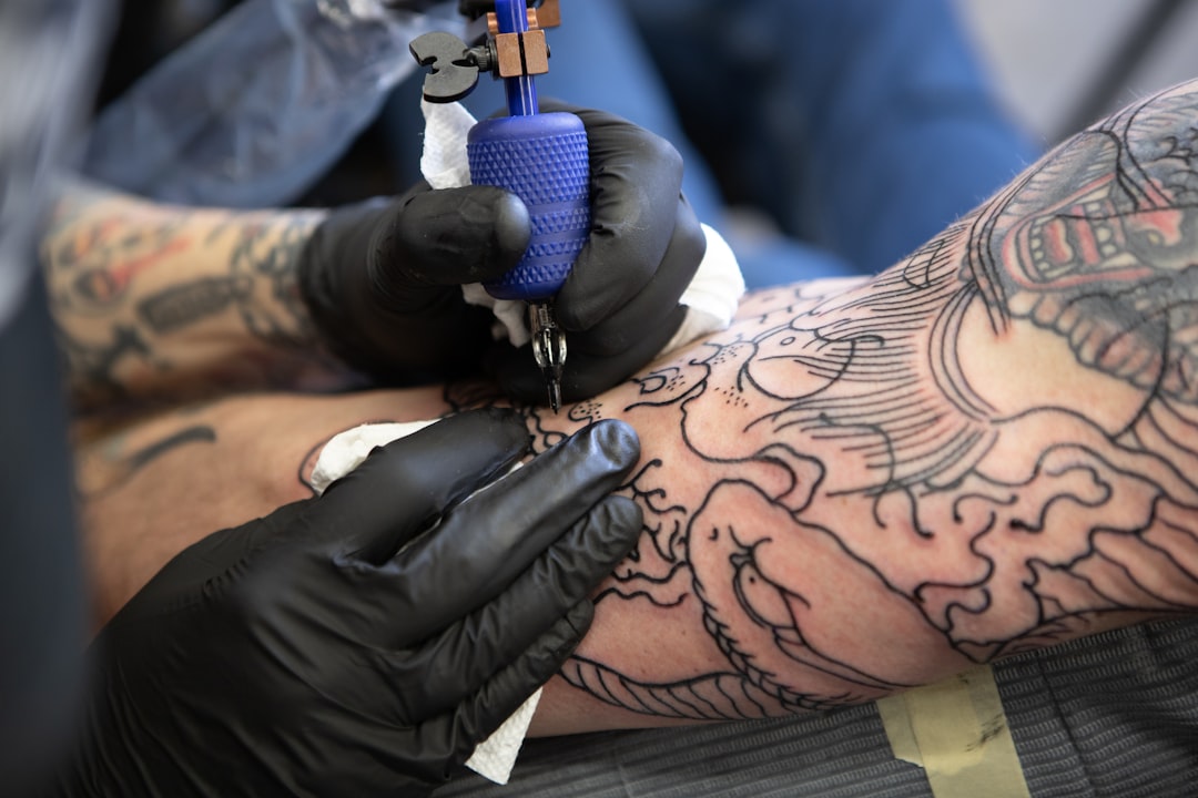 Close up of tattoo ink on skin, the very layer where PPG optical sensors struggle to read blood flow
